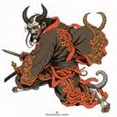 devil ronin samurai tattoo design idea