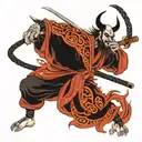 devil ronin samurai tattoo design idea