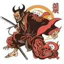 devil ronin samurai tattoo design idea