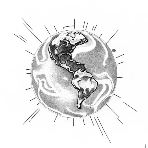 Hypothetical planet Theia tattoo design idea