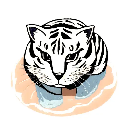 water tiger  tattoo design idea
