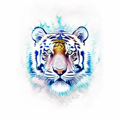 tiger made of water tattoo design idea
