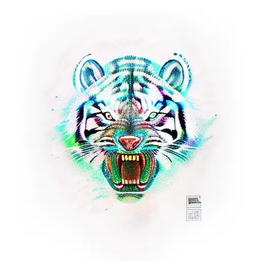 water tiger  tattoo design idea