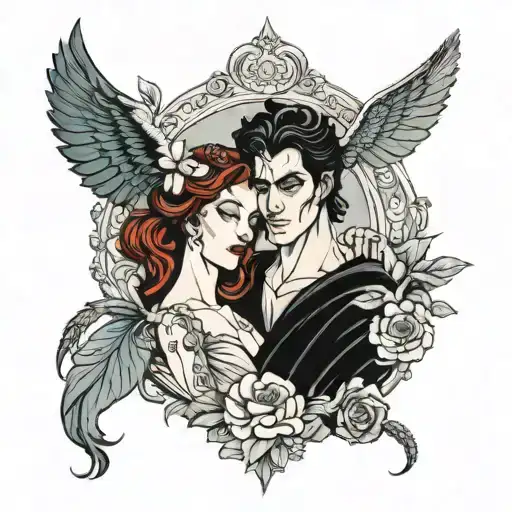 hades and persephone tattoo design idea