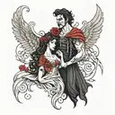 hades and persephone tattoo design idea