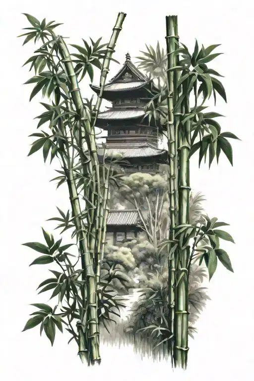 bamboo forest tattoo design idea