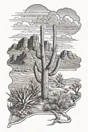 Arizona desert landscape tattoo design idea