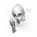 from elbow to wrist, all in black, about being nonchalant, a lover boy, cold heart, loving family tattoo design idea