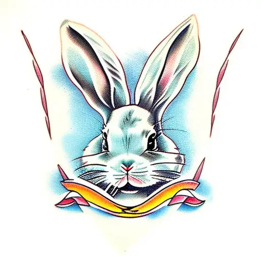 bunny tattoo design idea