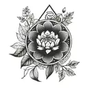 A tattoo design combining elements of nature and sacred geometry, with a focus on personal growth and self-discovery tattoo design idea