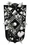 A tattoo design combining elements of nature and sacred geometry, with a focus on personal growth and self-discovery tattoo design idea