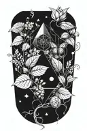 A tattoo design combining elements of nature and sacred geometry, with a focus on personal growth and self-discovery tattoo design idea