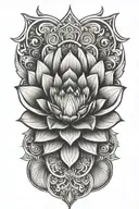 Ornament and lotus  tattoo design idea
