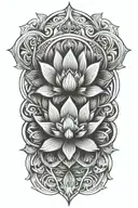 Ornament and lotus  tattoo design idea