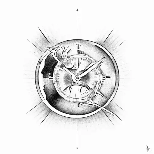 life and death hourglass  tattoo design idea