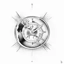 life and death hourglass  tattoo design idea