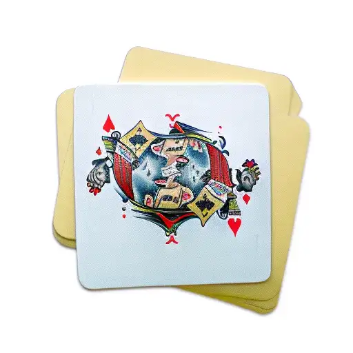 hand holding five poker cards tattoo design idea