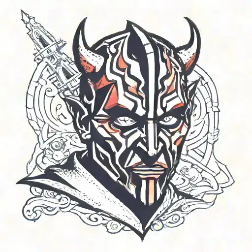 Darth Maul is just a mask tattoo design idea