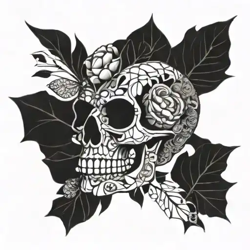 mosaic skull tattoo design idea