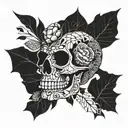 mosaic skull tattoo design idea