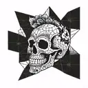 mosaic skull tattoo design idea