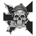 mosaic skull tattoo design idea
