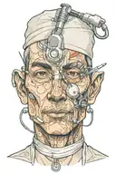 plastic surgeon operating tattoo design idea