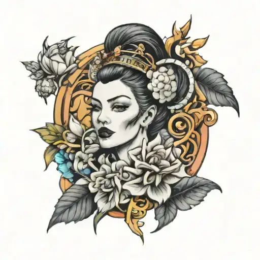 Silk and Queen tattoo design idea