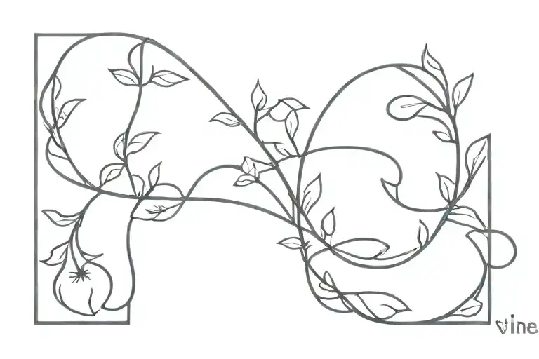 date with vine tattoo design idea