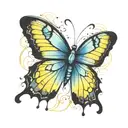 tough  solid black butterfly  tattoo design idea
