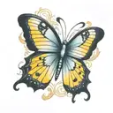 tough  solid black butterfly  tattoo design idea