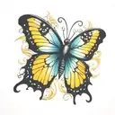 tough  solid black butterfly  tattoo design idea
