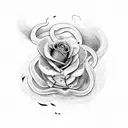 Snake,butterfly,rose tattoo design idea
