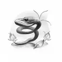 Snake,butterfly,rose tattoo design idea