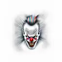 evil crazy clown  tattoo design idea
