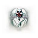 evil crazy clown  tattoo design idea