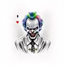 evil crazy clown  tattoo design idea