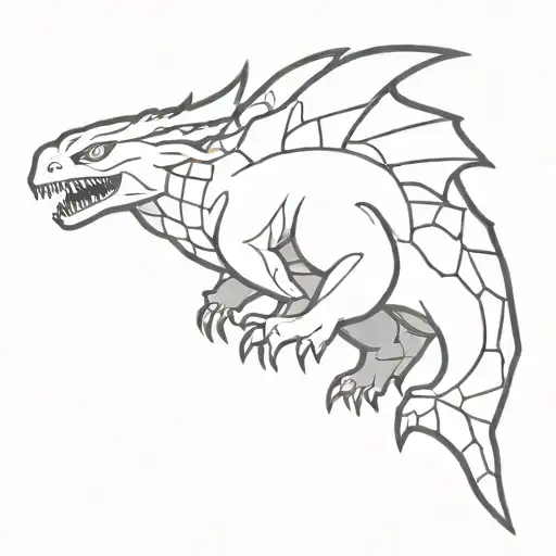 japanese kaiju tattoo design idea