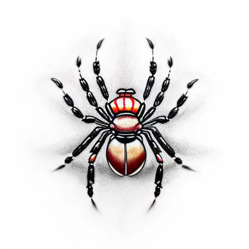 black widow spider tattoo design idea
