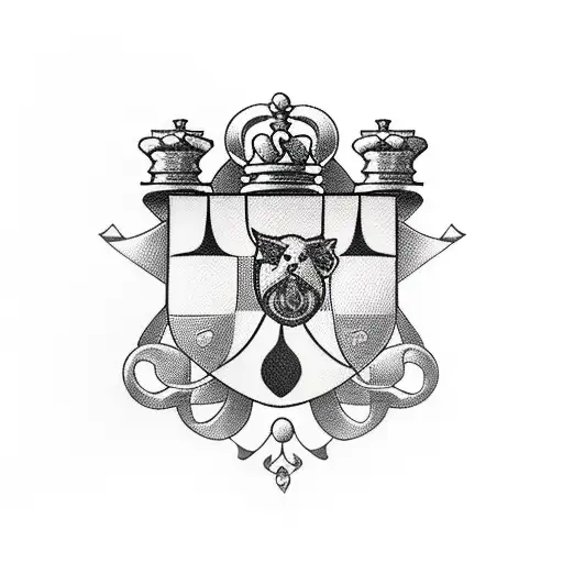 chess with Ukrainian emblems  tattoo design idea