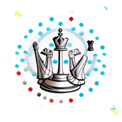chess with Ukrainian emblems  tattoo design idea