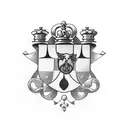 chess with Ukrainian emblems  tattoo design idea