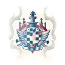 chess with Ukrainian emblems  tattoo design idea
