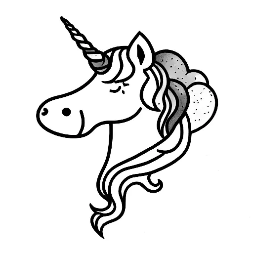 cute unicorn tattoo design idea