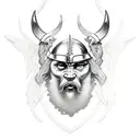 viking, odin, raven, forest tattoo design idea