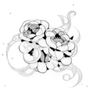 a path with bends and one the path there are lots of flowers tattoo design idea