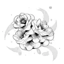 a path with bends and one the path there are lots of flowers tattoo design idea