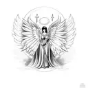 angel vs demon tattoo design idea