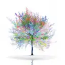 tree with leaves turning into birds tattoo design idea