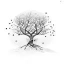 tree with leaves turning into birds tattoo design idea